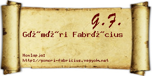 Gömöri Fabrícius névjegykártya
